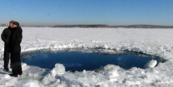 Chelyabinsk Meteor ice crater